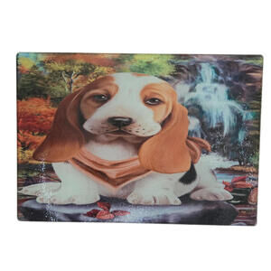 Dog Cutting Board Waterfall Stream Trees Fall Gift for Her Christmas w/ Feet NEW